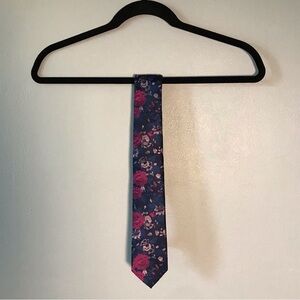 Apt. 9 Men's Neck Tie Multicolor Floral Pattern Jacquard 100% Polyester Narrow